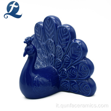 Oggettistica per la casa Figurine di pavone in ceramica Artigianato artistico